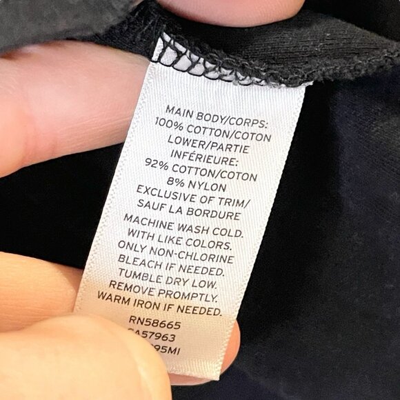 Nordstrom BP Black Blouse Top Lace Up Corset Stretch T-Shirt Crew Solid Size M - Picture 4 of 5